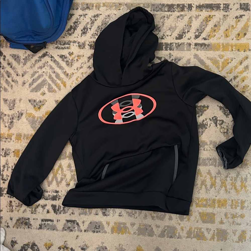 Under Armour Kids Black Hoodie with Red Logo